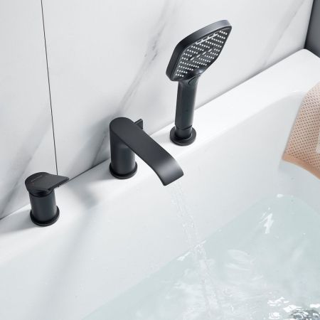 Смеситель на борт ванны Shevanik S4112H, черный