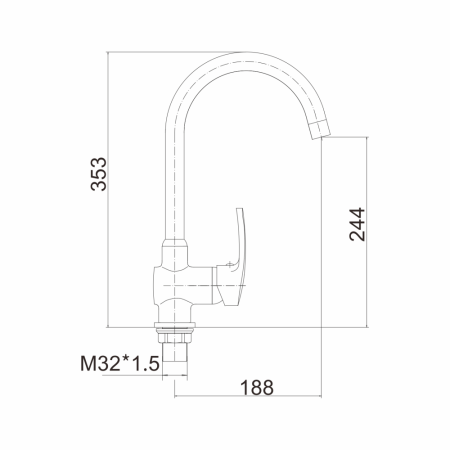 Смеситель для кухни FASHUN A4066, хром