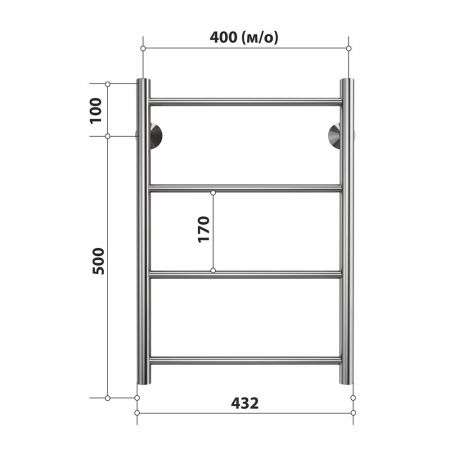 Полотенцесушитель водяной Stelmix 60x40 см, прямой, артикул 4670078541178