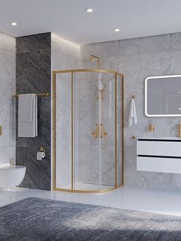 PLANE-R-2-90-C-GM Душевой уголок, отделка Оружейная сталь