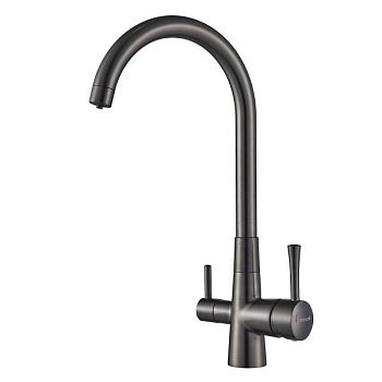 Смеситель для кухни с подключением фильтра Shevanik S428T, оружейная сталь