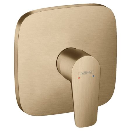 Смеситель для душа, Hansgrohe, Talis E, тип открывания воды-однорычажный, тип регулирования воды-металло-керамический узел смешивания, тип установки-встраиваемый, внутренняя часть-необходимо заказать, цвет-шлифованная бронза, комплектация-розетка, рукоятк, артикул 71765140