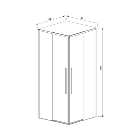 Душевой уголок Slim-N VSS-4SN9010CL, 1000*900, хром, стекло прозрачное, артикул VSS-4SN9010CL