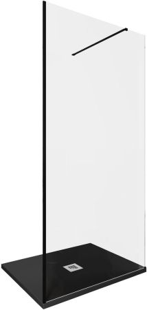 Душевая перегородка Allen Brau Infinity 1 100 3.21015.BBA черный браш, артикул 3.21015.BBA