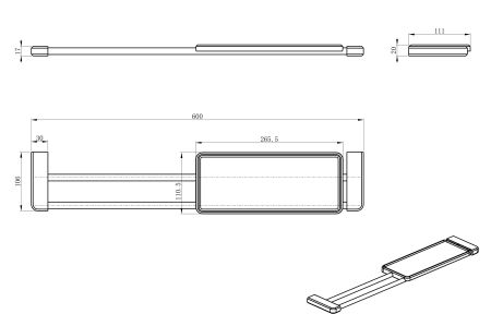 Раздвижная полка WONZON & WOGHAND, Хром (WW-V3701-CR), артикул WW-V3701-CR