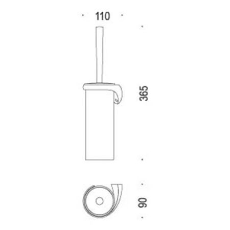 Colombo Link Туалетный ёршик, цвет: хром/матовое стекло, артикул B2407D.CR-VAN