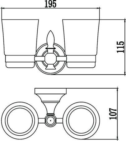 Стакан для ванной комнаты двойной Savol S-06868B, золото, артикул S-06868B