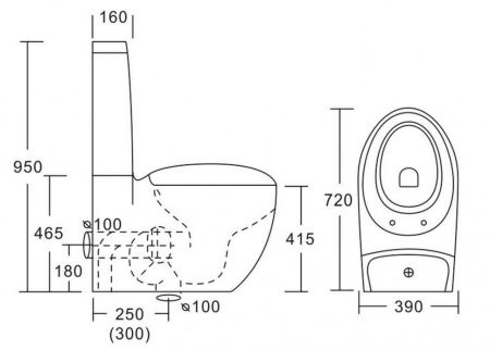 Унитаз напольный CeramaLux 2451, артикул 