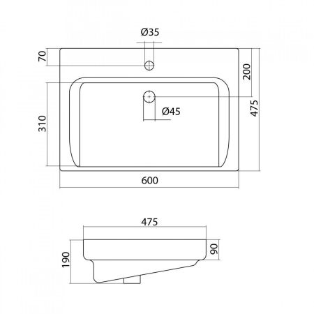 Раковина мебельная АКВАТОН ТИГОДА 1WH302082 ((60*47,5), белый), шт, артикул 1WH302082