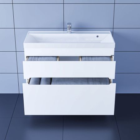 Тумба для умыв. "Лондон-100" 2 ящ, напол. (ум. Classic 100 литой мрамор), артикул 224030