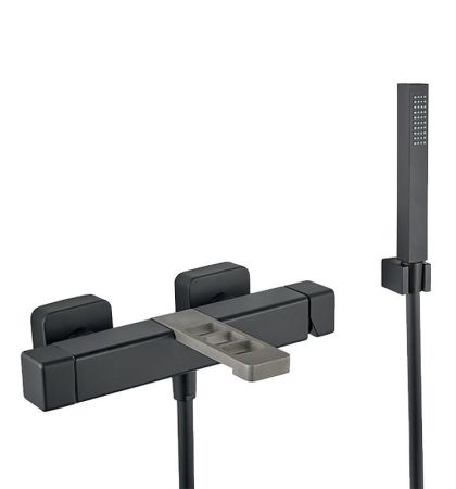 Смеситель для ванны Webert One-X OX850101441, чернай/сталь, артикул OX850101441