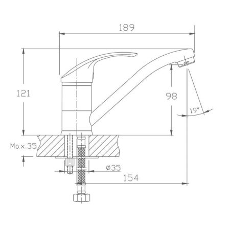 Смеситель для кухни Haiba HB4536, хром