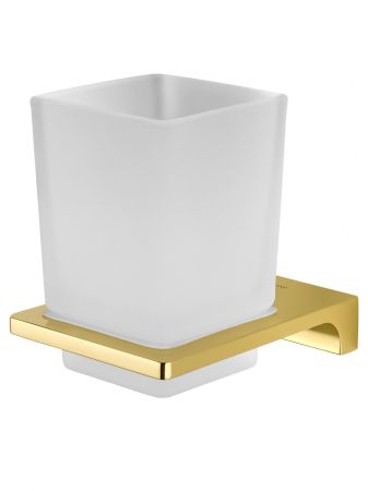 Стакан для зубных щеток с держателем WONZON & WOGHAND ECLIPSE, Глянцевое золото (WW-9121-LG), артикул WW-9121-LG