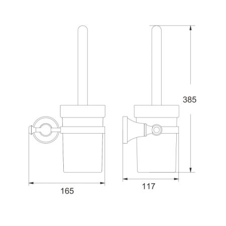 Ершик для унитаза Rose RG1900H, черный