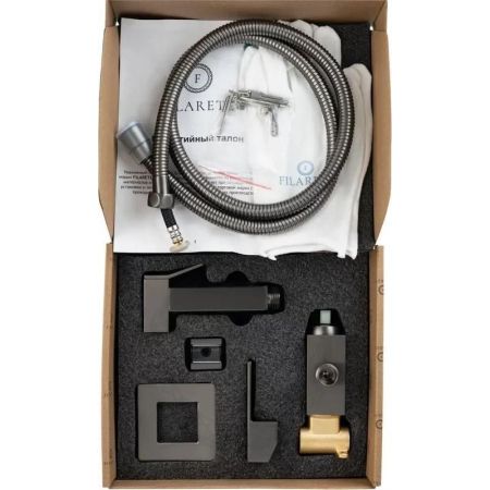 Гигиенический душ со смесителем встраиваемый FILARETE Fing FL101BG, графит