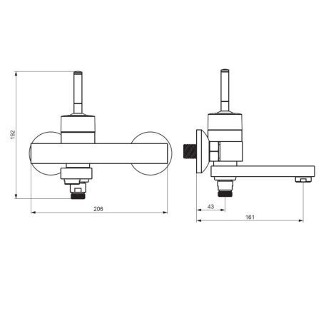 291000200 Arc, смеситель для ванной и душа, никель, артикул 291000200
