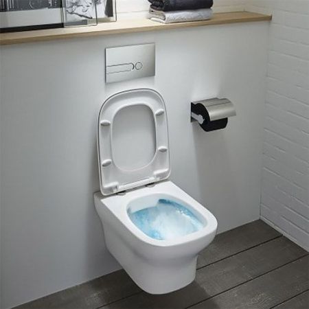 Комплект унитаза с инсталляцией Jacob Delafon Presquile E21744RU-00 с сиденьем Микролифт и клавишей смыва Хром