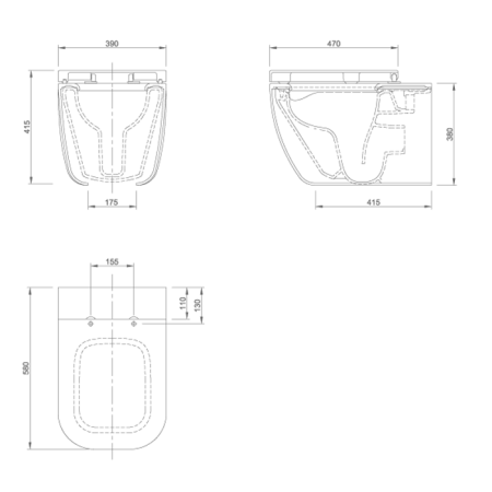 KNIEF Pride унитаз подвесной безободковый 52х39х33см с сидением soft close цвет белый матовый, артикул 0600-074-01R