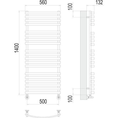 Полотенцесушитель водяной Terminus Капри П19 50х140, артикул 4670078530660