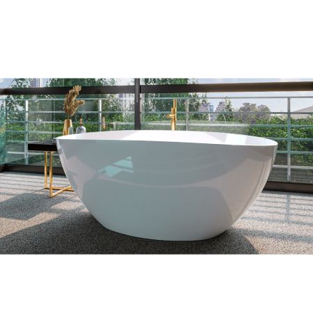 Ванна WHITECROSS Onyx A 160x75 (белый глянец) иск. камень, артикул 0204.160075.100