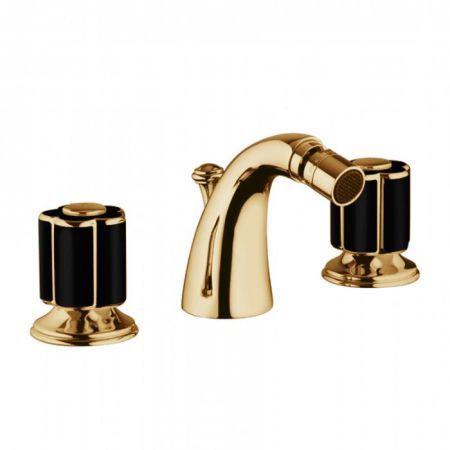 Bongio Fleur Noir Смеситель для биде на 3 отв., цвет золото/черный фарфор, артикул 12503OR00