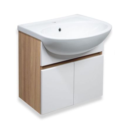 Тумба Runo Лада 60 подвесная блэквуд/белый под умывальник 00000000154 (Уют 60) (00-00004578), артикул 00-00004578