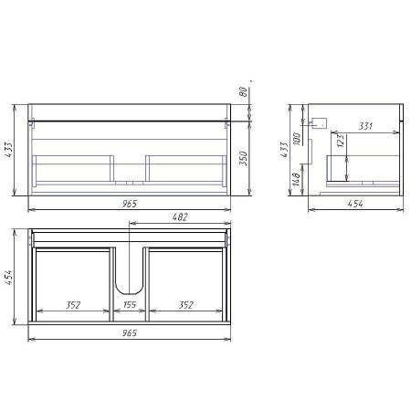 Тумба Sjel 100, белый лак, артикул OW25.03.00