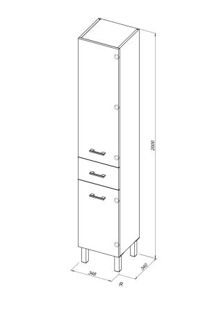 Шкаф-пенал Aquanet Верона 35 белый (напольный), артикул 00178970