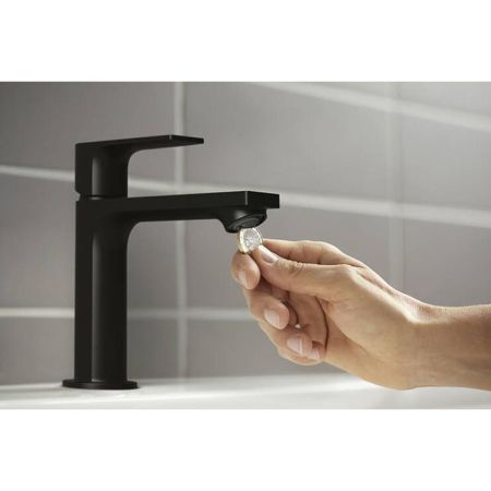 Смеситель для раковины, Hansgrohe, Rebris E, тип открывания воды-однорычажный, тип регулирования воды-керамический картридж, монтаж-на раковину/столешницу, отверстия для монтажа-1, высота, мм-168, вынос излива, мм-133, тип излива-неподвижный, донный клапа, артикул 72557670