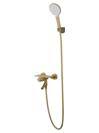 Смеситель для ванны с душем WONZON & WOGHAND CLICK, Брашированное золото (WW-FE05L221-BG)