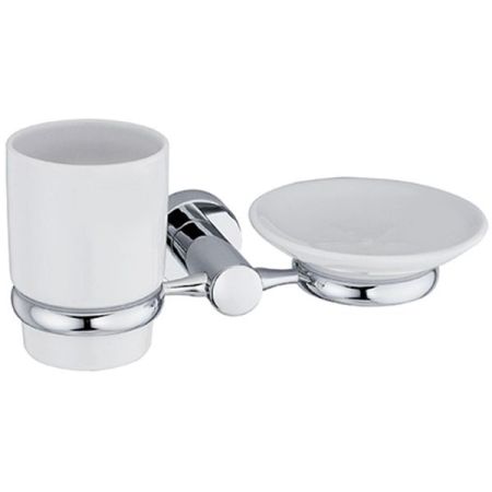 Стакан для зубных щеток с мыльницей WasserKRAFT Donau K-9426C Хром, артикул K-9426