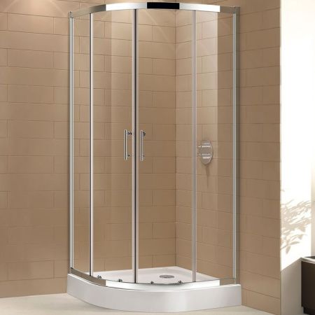 Душевой уголок Cezares Eco R-2 80x80 профиль Хром стекло прозрачное