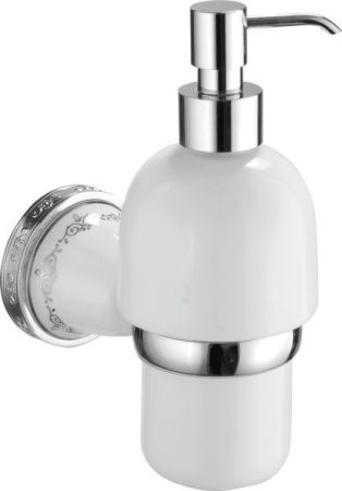 Sanibano Kleo, настенный керамический дозатор, цвет золото - белая керамика, артикул H9750/11GOLD