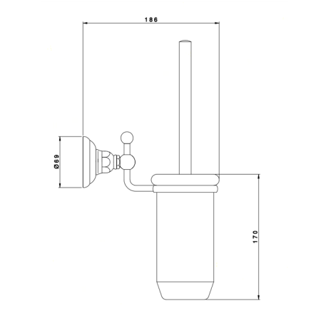 Nicolazzi Accessori Classica Туалетный ёршик настенный, цвет: хром, артикул 1490CR