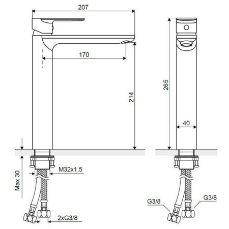 Смеситель для умывальника EXCELLENT Glad ARAC.1102CR (хром)