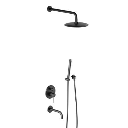 936510300 Scandinavian Pure встраиваемая душевая система  с ванно-душевым смесителем и изливом, чёрн, артикул 936510300