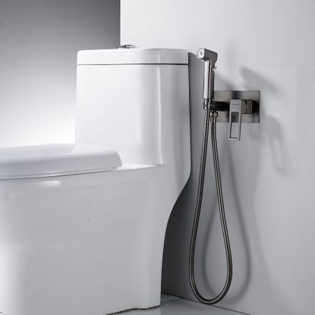 Гигиенический душ со смесителем Shevanik S6805T, оружейная сталь