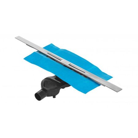 Желоб BERGES водосток SIMPEL 800, матовый хром, S-сифон D50 H60 боковой, артикул 090112