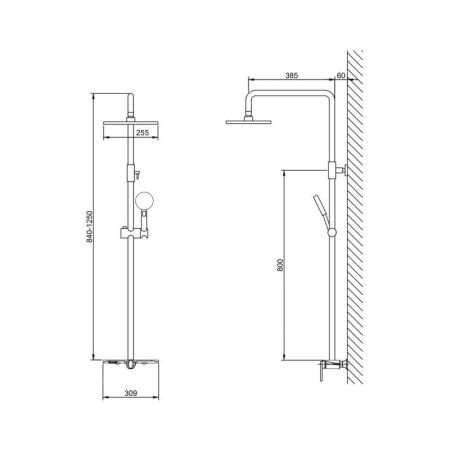 Душевая система Bronze de Luxe ICON 80112CB, черный, артикул 80112CB