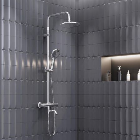 977810000 Jupiter душевая система ванна/ душ, с ТМС смесителем, хром, артикул 977810000