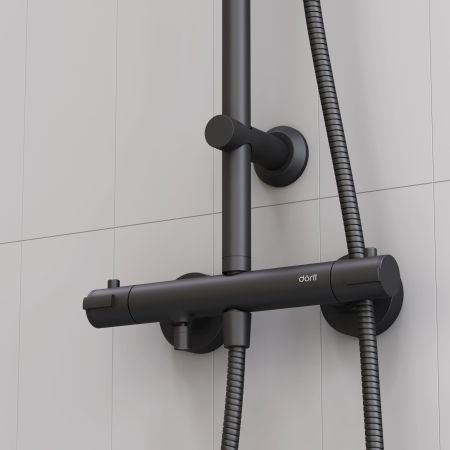 D0710522 Futura душевая система с ванно душевым ТМС смесителем, черный, артикул D0710522