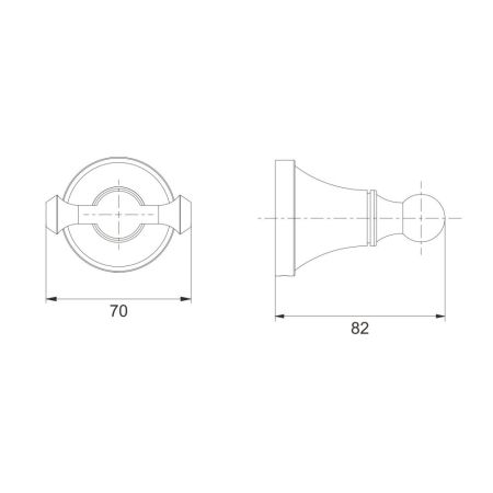 Крючок для ванной комнаты двойной Rose RG1921T, пепельный, артикул RG1921T