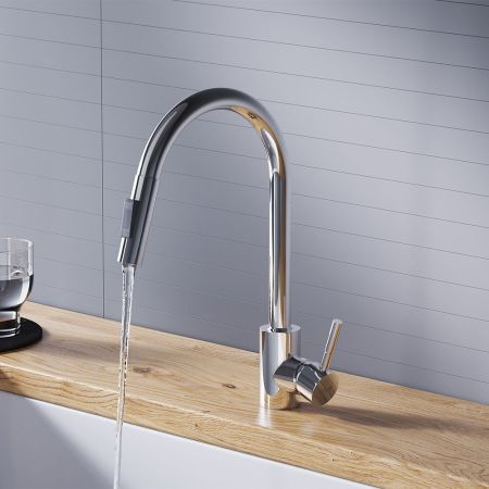 D3007500 Logic кухонный смеситель вытягивающимся изливом Logic, хром, артикул D3007500