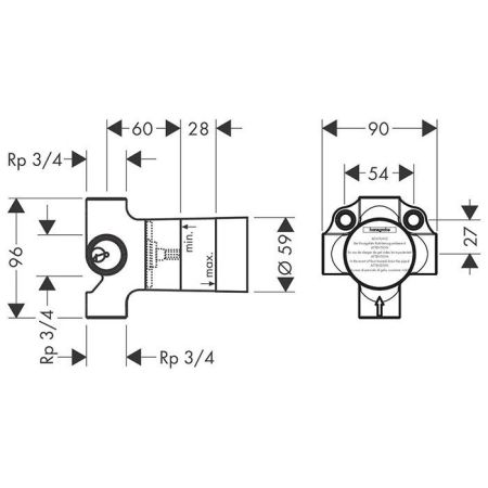 AX Starck Скрытая часть переключателя Quattro, ¾’, артикул 16930180