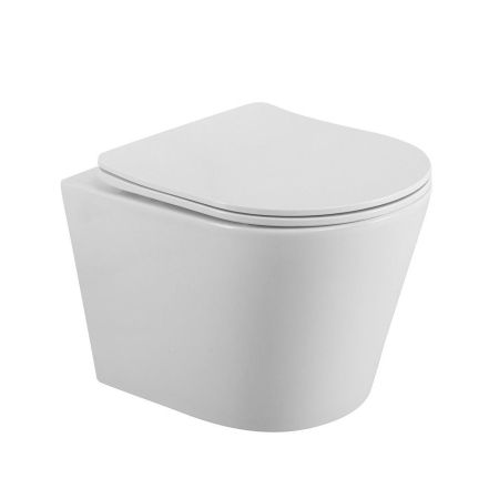 FLAY-R Унитаз подвесной безободковый с сиденьем дюропласт soft close, BB053CHR/SC, артикул BB053CHR/SC