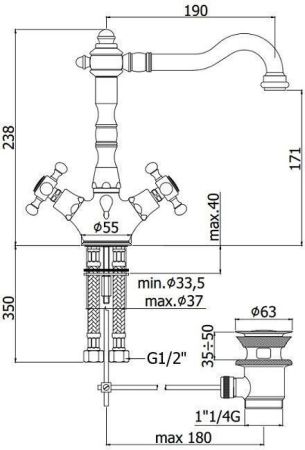 Смеситель для раковины Paffoni Belinda FBLV075CR, артикул FBLV075CR