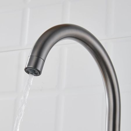 Смеситель для кухни с подключением фильтра Shevanik S428T, оружейная сталь, артикул S428T