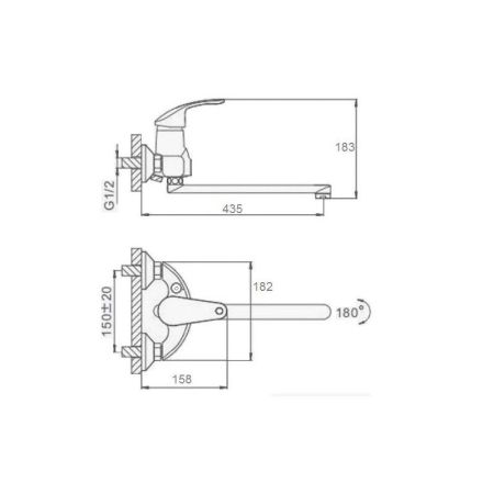 Смеситель для ванны D-Lin D149401, хром