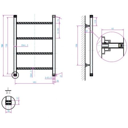 Полотенцесушитель водяной, PROVANSE, артикул 703