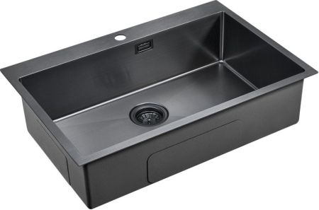 Кухонная мойка Paulmark Saar 75 PM807551-GM Вороненая сталь, артикул PM807551-GM